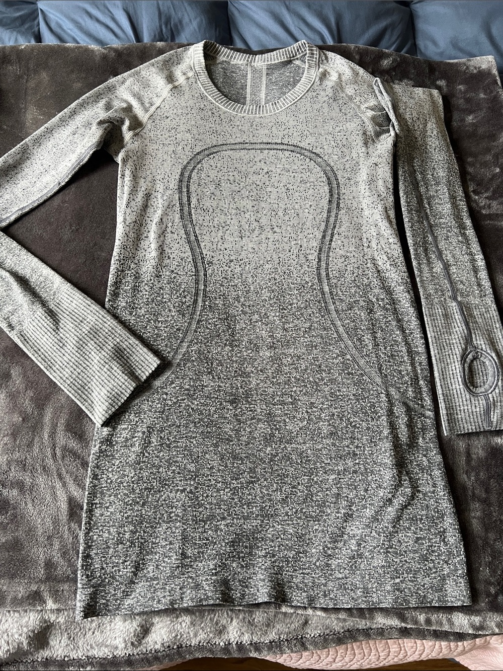 lululemon athletica Gray Long-Sleeve Seam-Accent Knit Dress